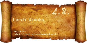 Lerch Uzonka névjegykártya